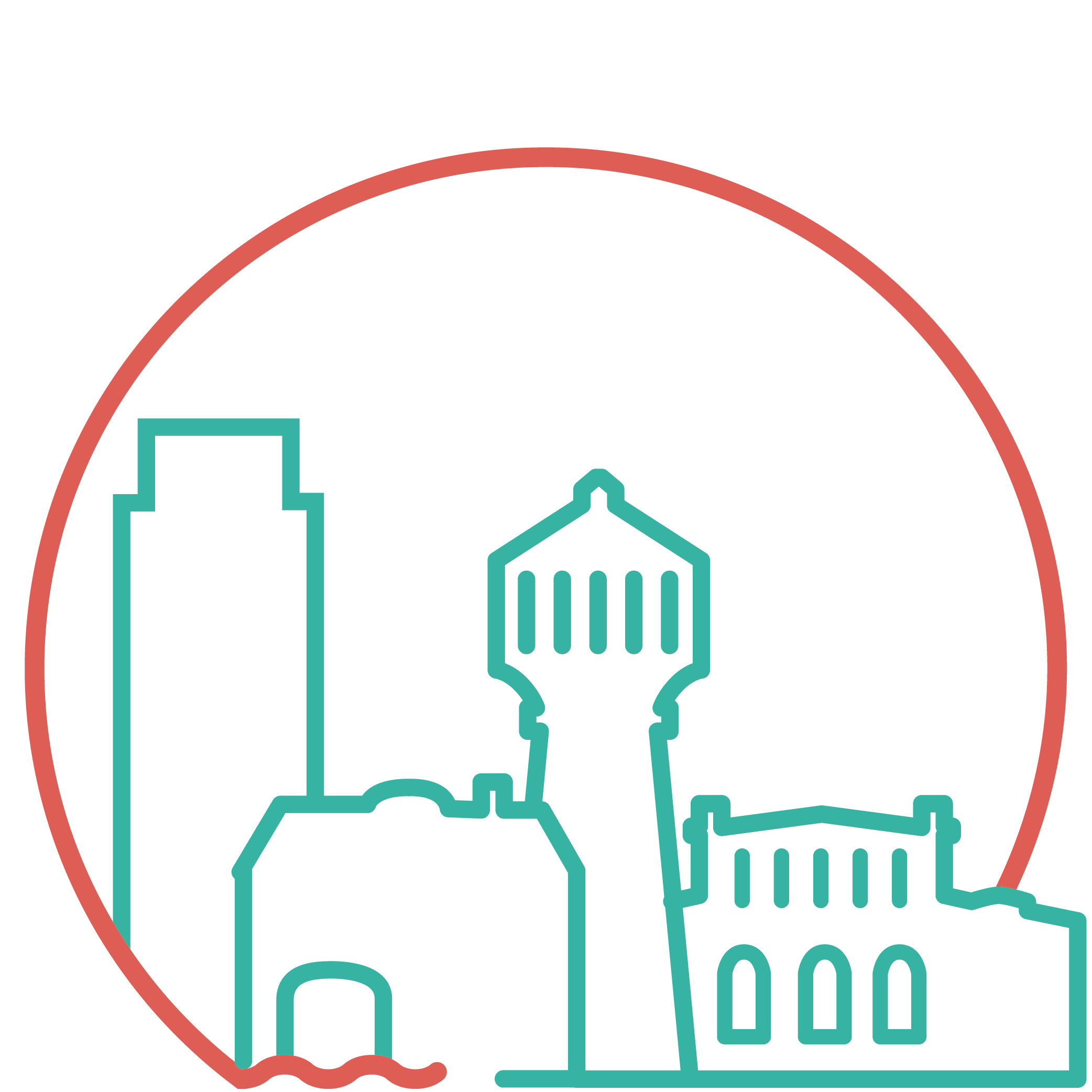 Auf dem Piktogramm sieht man die Sehenswürdigkeiten von Elmshorn.