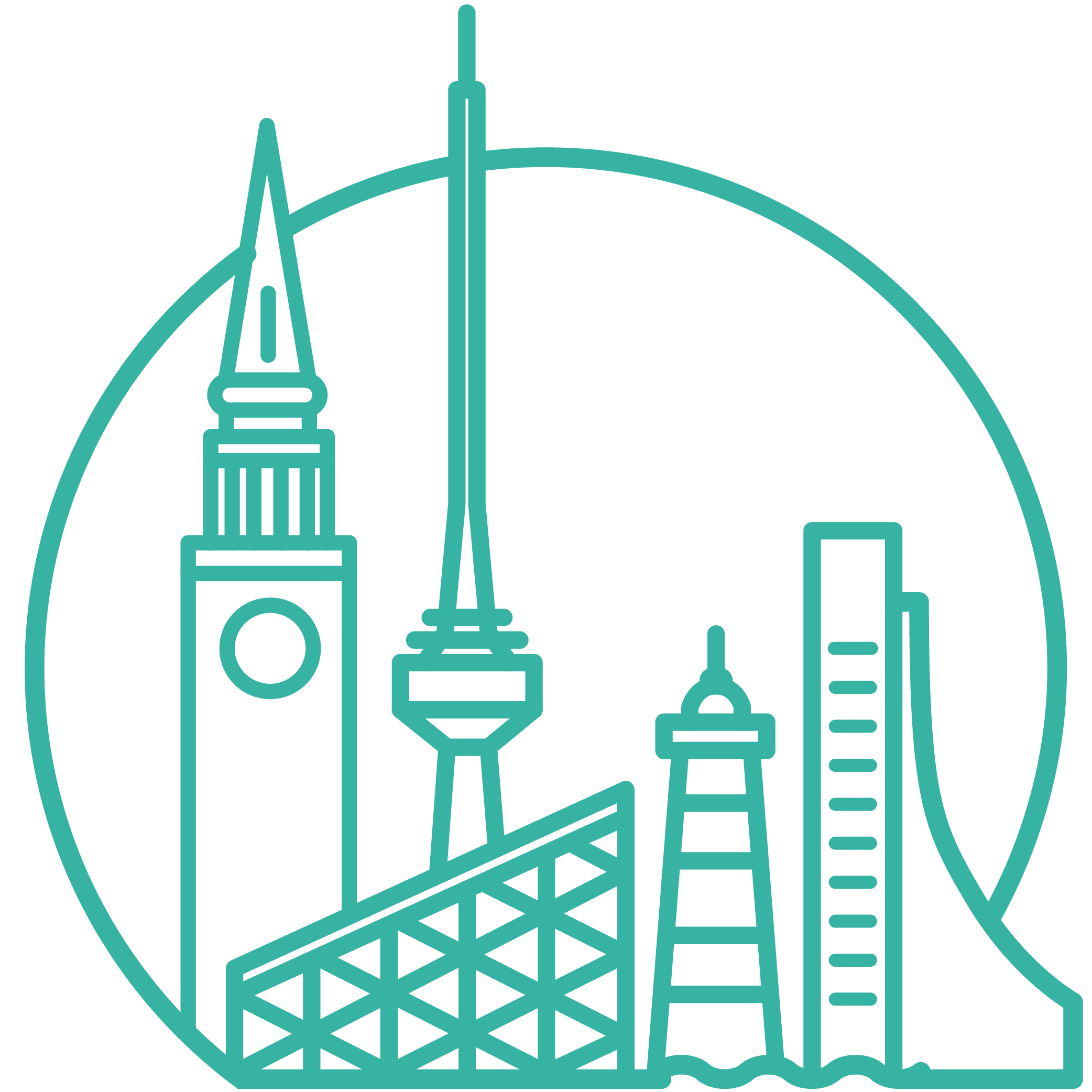 wegweiser_standort_kiel_01 Auf dem Piktogramm sieht man die Sehenswürdigkeiten von Kiel.