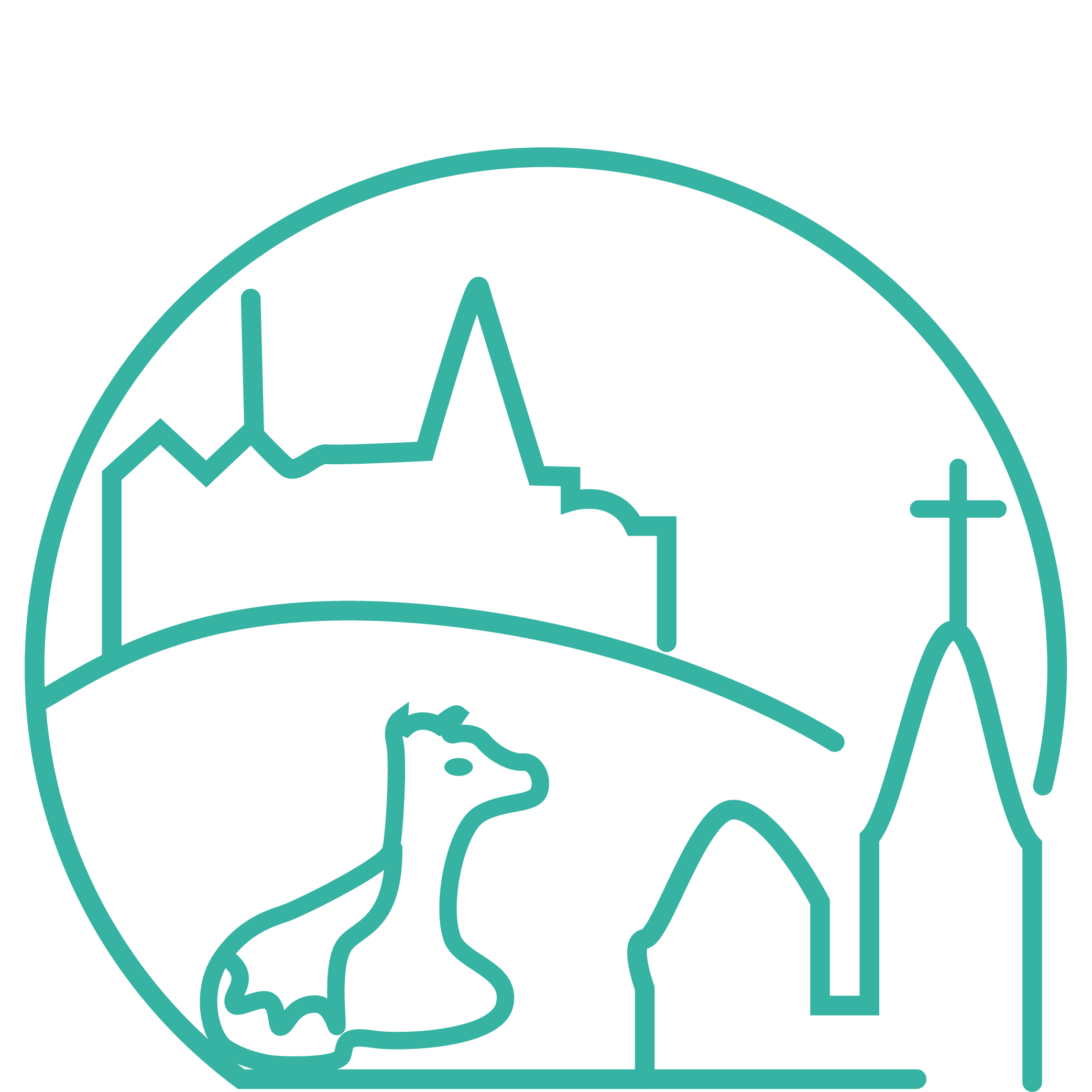 Auf dem Piktogramm sieht man die Sehenswürdigkeiten von Lindenfels.