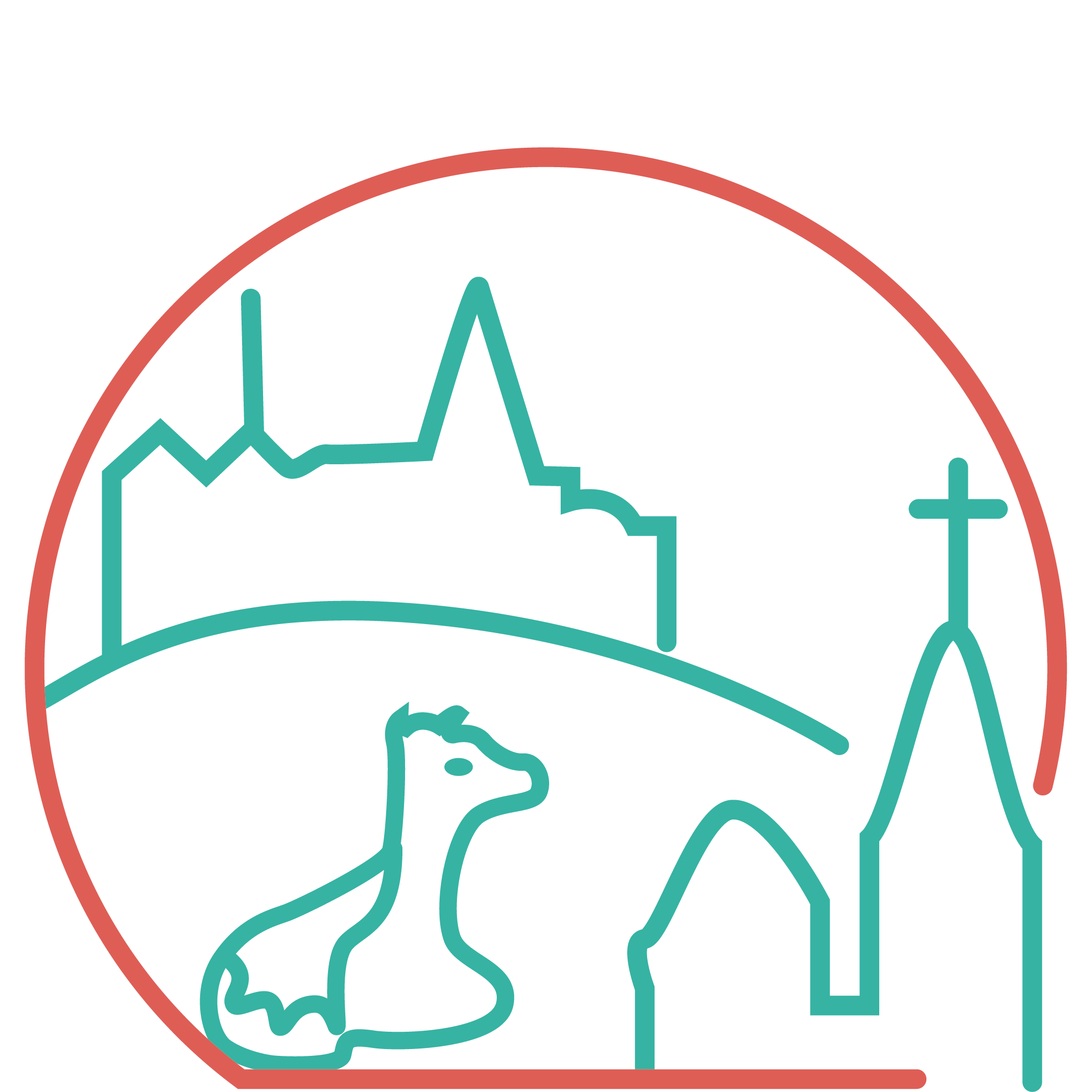 Auf dem Piktogramm sieht man die Sehenswürdigkeiten von Lindenfels.