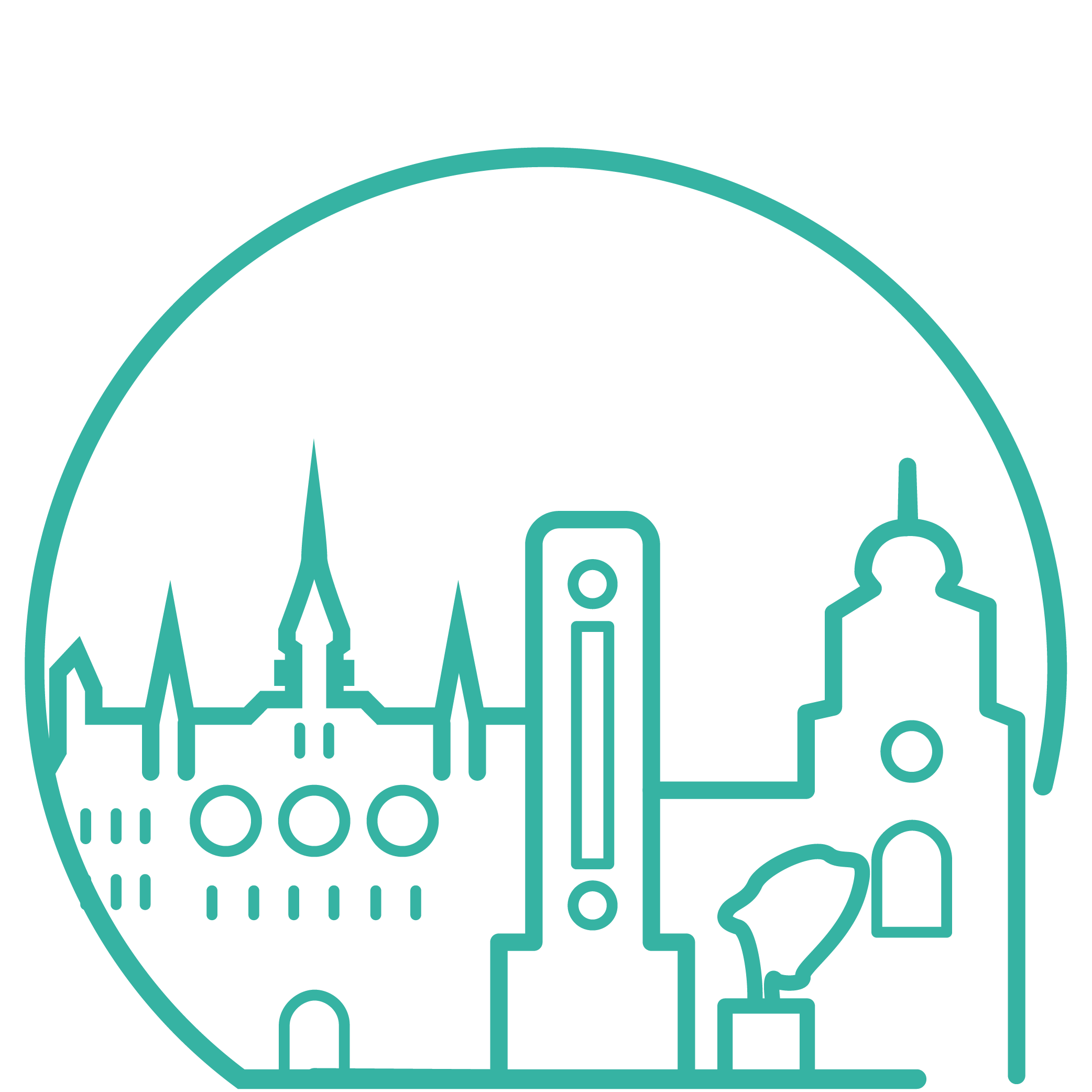 wegweiser_standort_neumuenster_01 Auf dem Piktogramm sieht man die Sehenswürdigkeiten von Neumünster.