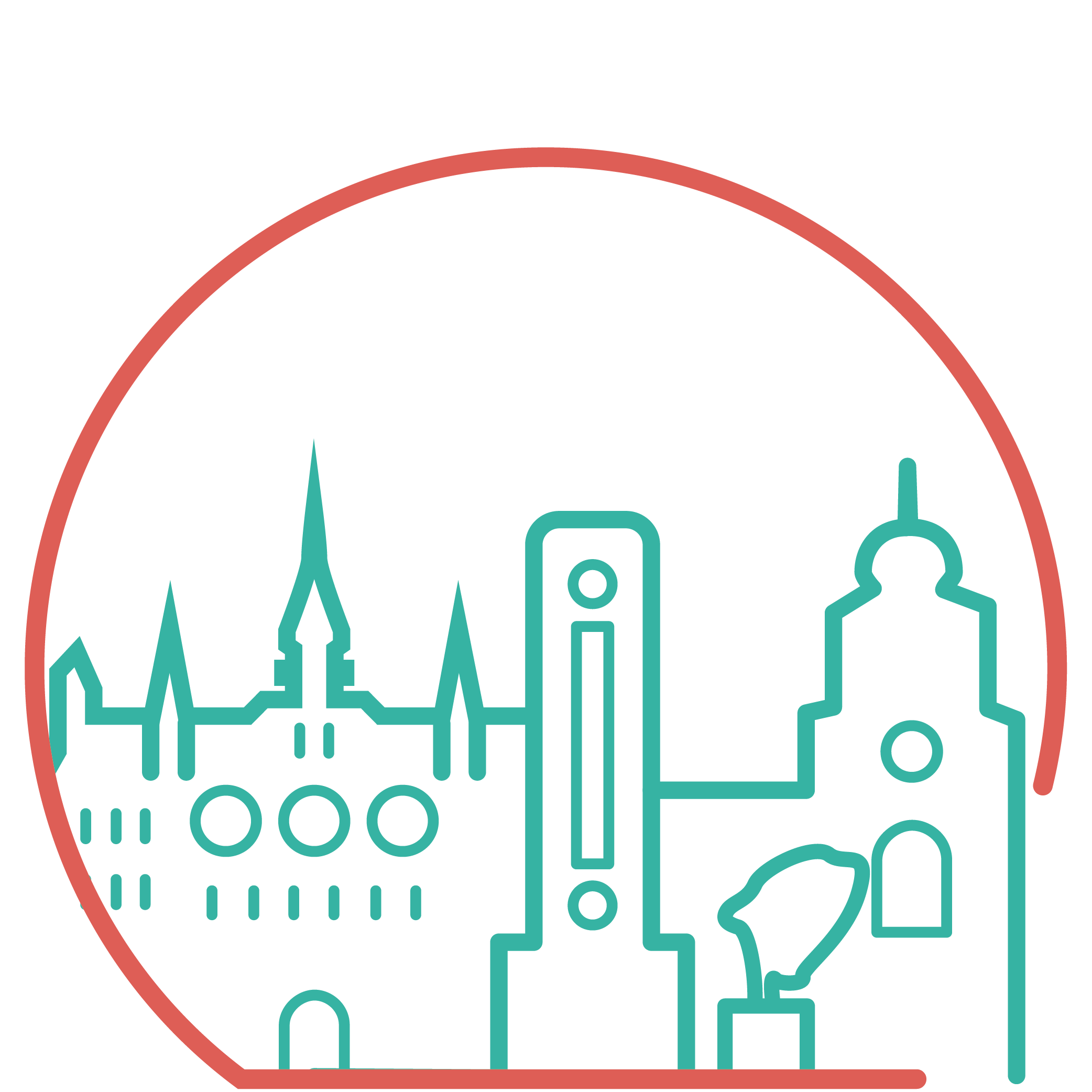 Auf dem Piktogramm sieht man die Sehenswürdigkeiten von Neumünster.