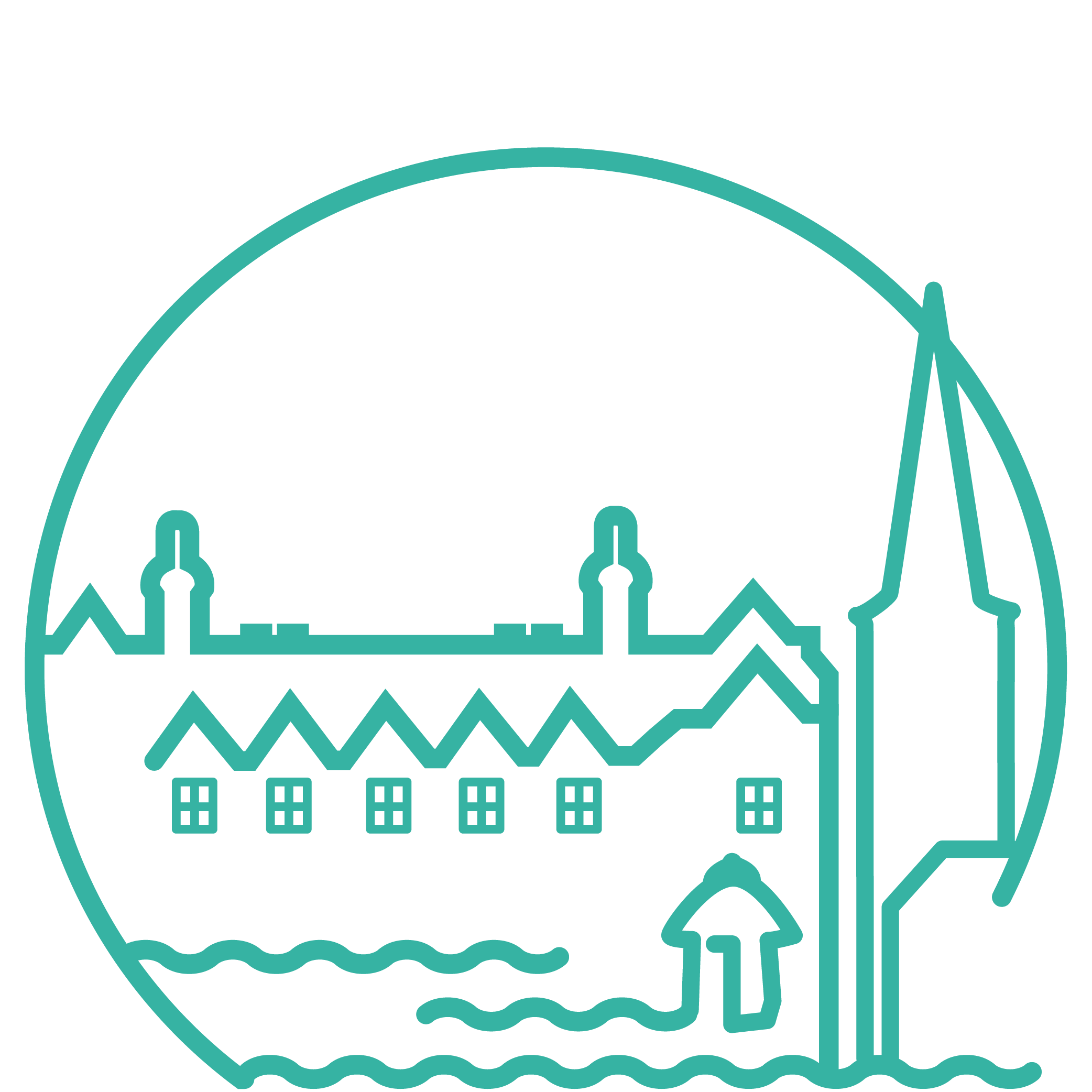 Auf dem Piktogramm sieht man die Sehenswürdigkeiten von Plön.