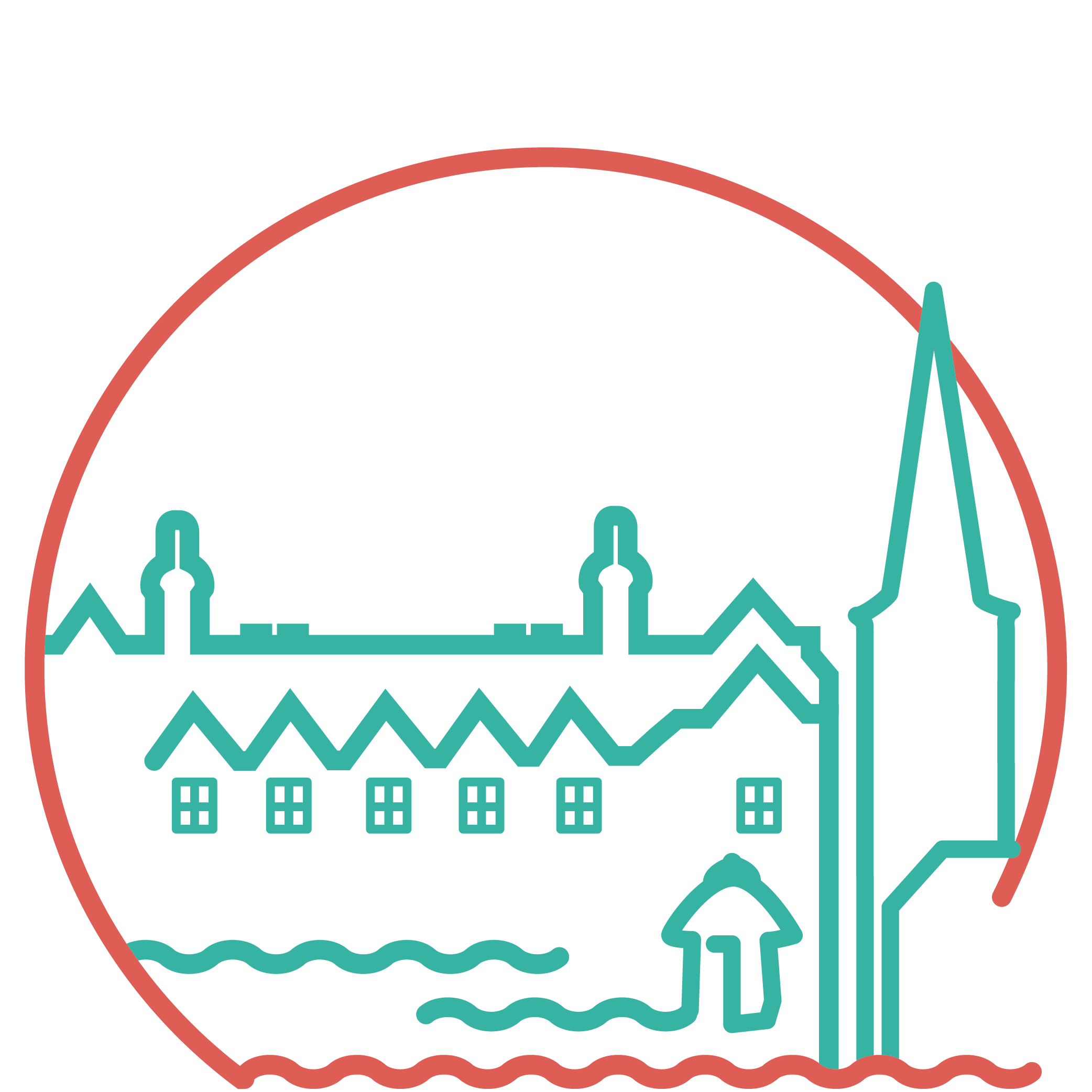 Auf dem Piktogramm sieht man die Sehenswürdigkeiten von Plön.